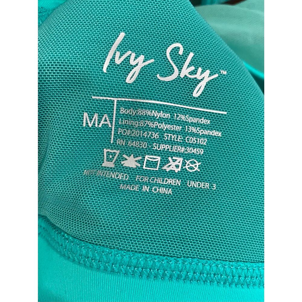 Ivy Sky Sports Bra Tops Set of 2 tops Purple and Teal Lace-up Detail Size M - Picture 4 of 7